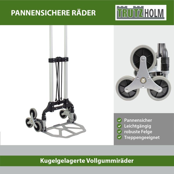 Tragkraftwagen mit pannensicheren Vollgummirädern und kugelgelagerten Rädern