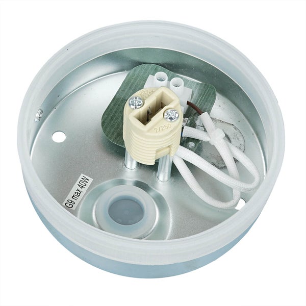 Innenansicht einer Lampenfassung mit G9 Fassung, geeignet für maximal 40 Watt