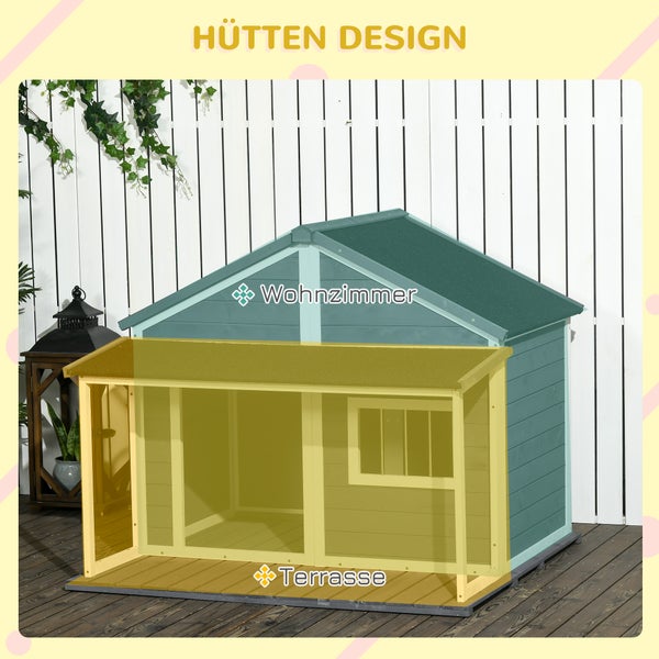 Hüttendesign-Kinderhaus mit Wohnzimmer und Terrasse