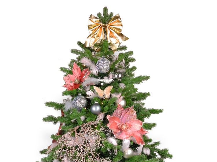 Geschmückter künstlicher weihnachtsbaum mit 89 Stk Kugeln NOBLESA 180 cm mit Metallständer