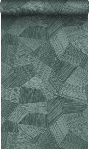 Origin Wallcoverings Öko-Strukturtapete 3D-Muster Petrolgrün - 0.53 x 10.05 m - 347823