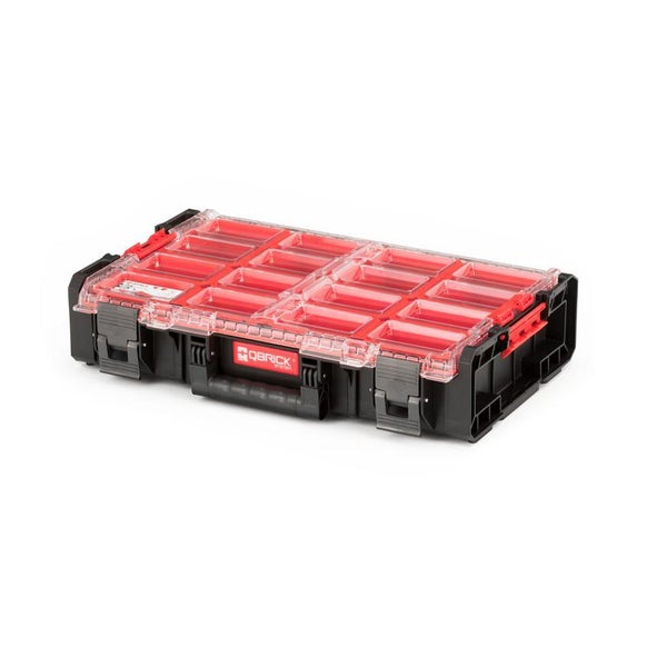 PROREGAL QBRICK Sortimentskasten One XL HxBxT 39 x 58 x 13 cm 12 Fächer 13,5 Liter Mit Deckgriff Mit Klemmverschlüsse Schwarz
