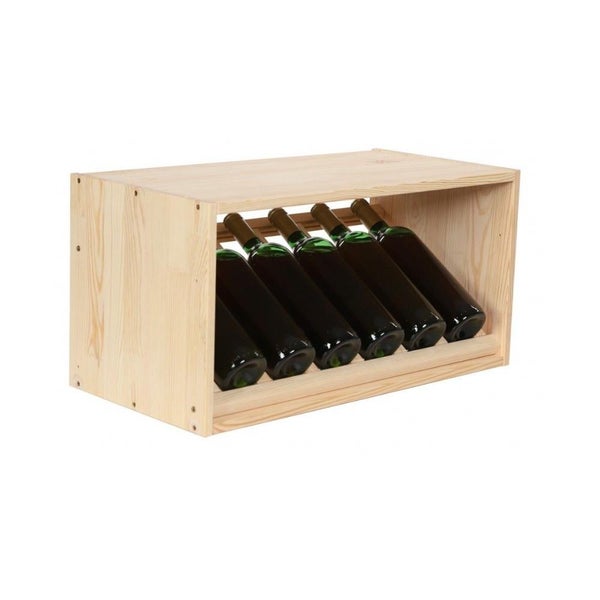 PROREGAL Modulares Weinregal Vincellar Mod HxBxT 30 x 60 x 30 cm Schräg Modul Für 6 Flaschen Massives Kiefernholz Natur