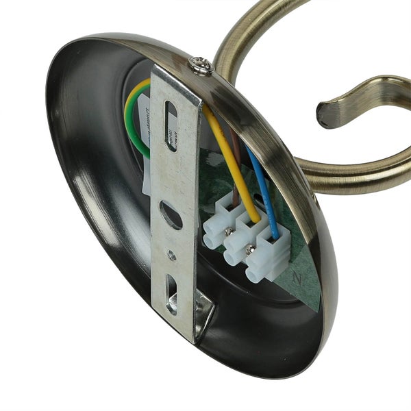 Deckenbefestigung für Lampe mit Anschlussklemmen und Kabeln