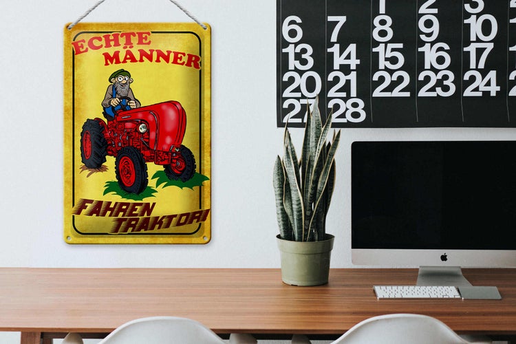 Blechschild Spruch 20x30cm echte Männer fahren Traktor