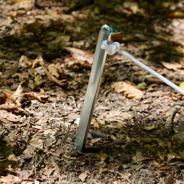 AMANKA 10 XL Stahl Zelt-Heringe V-Profil 230x23mm stabile Zeltnägel Sand-Boden Camping Set Erdnägel leicht lang verzinkt