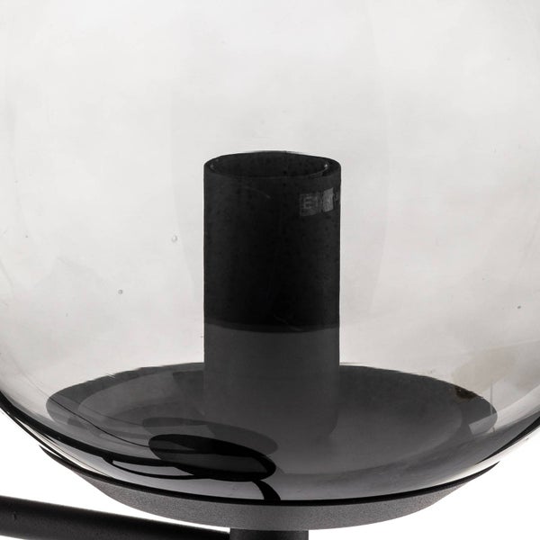 Lucande Tischlampe Sotiana (Retro, Vintage Antik) in Schwarz aus Glas (1 flammig E14) - Designer Tischleuchte Schreibtischlampe Nachttischlampe Wohnzimmerleuchte