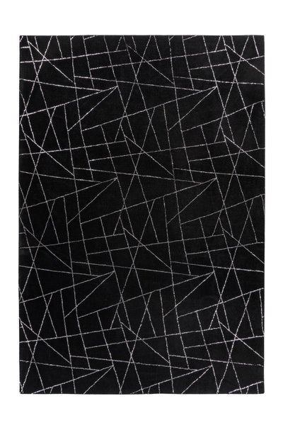 Kurzflor Teppich Majestique Schwarz / Silber Modern 200 x 290 cm