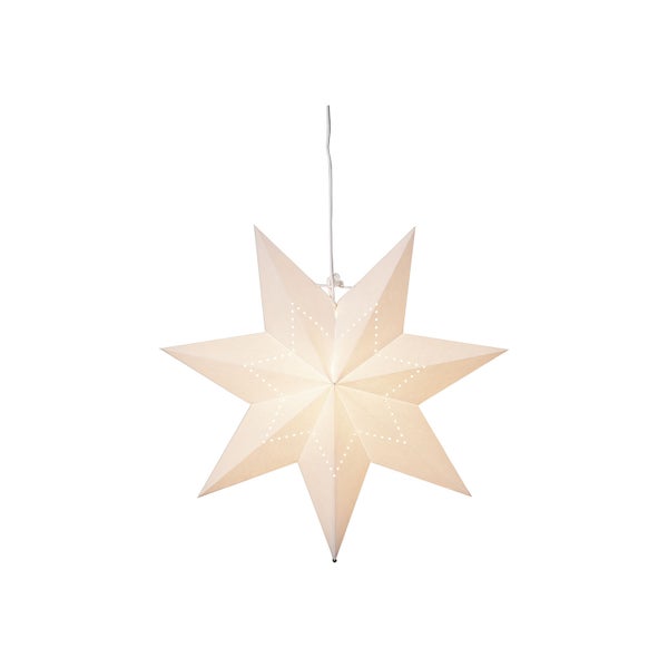 Weihnachtsstern aus Papier mit Beleuchtung und Aufhängung