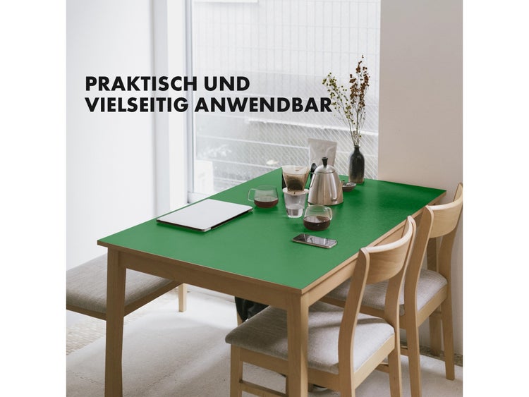 FLOORDIREKT Tischfolie Empire - mit abgeschrägter Kante - 1,5 mm Stärke - Grün - 80 x 110 cm