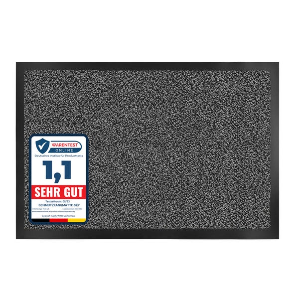 FLOORDIREKT Schmutzfangmatte SKY - Türvorleger für innen und außen - Rutschfest - 90  x 120 cm - Anthrazit