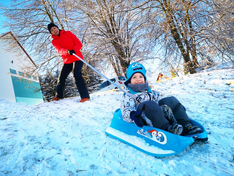 Ondis24 Bob Kinderschlitten mit Lehne, Schlitten