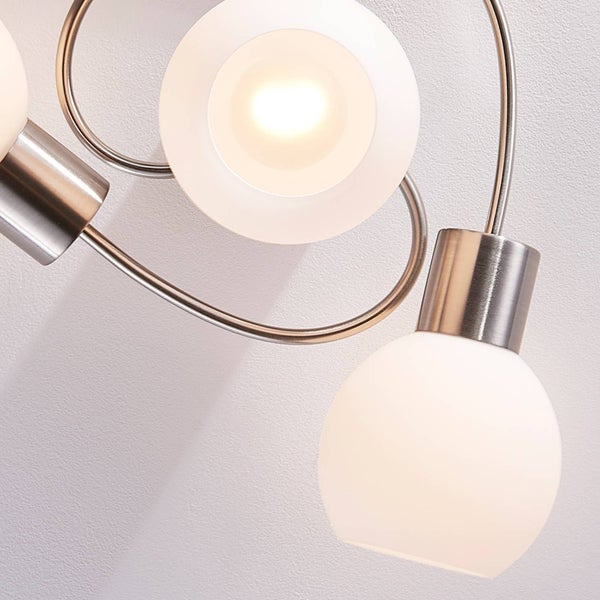 Lindby Deckenlampe Ciala (Modern) in Alu aus Glas (4 flammig, E14) - Deckenleuchte Lampe Wohnzimmerleuchte