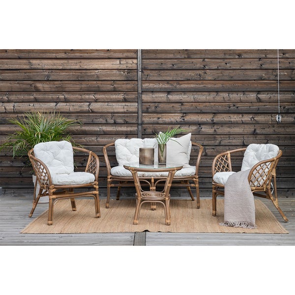 Wera Loungeset 1 Sofa, 2 Stühle, 1 Tisch Walnuss-Dekor. 55 X 55 X 55 cm