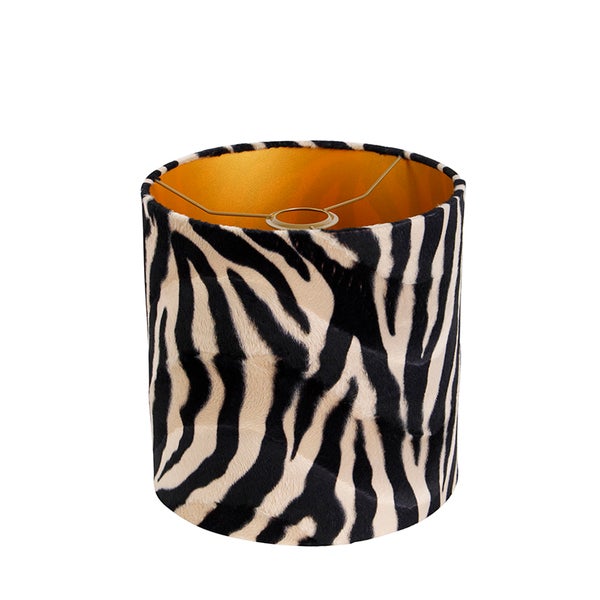 Velours Lampenschirm Zebra Design 25/25/25 Gold innen