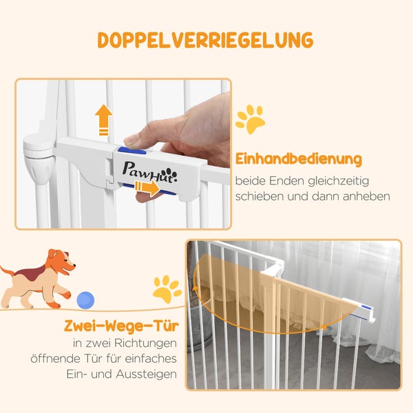 PawHut Welpenauslauf, 123L x 102B x 90H cm, Stahl, Kunststoff, Weiß