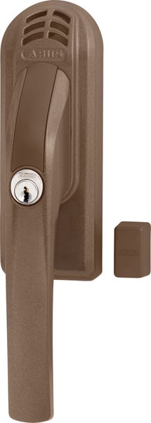 ABUS Fenstergriff mit Alarmfunktion und Schließzylinder.