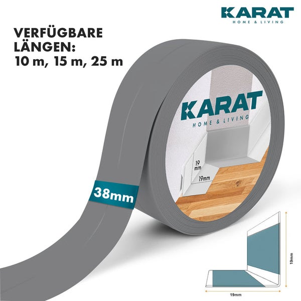 FLOORDIREKT Weichsockelleiste Riga - Selbstklebend & Flexibel - Knickleiste - Grau - 25 m