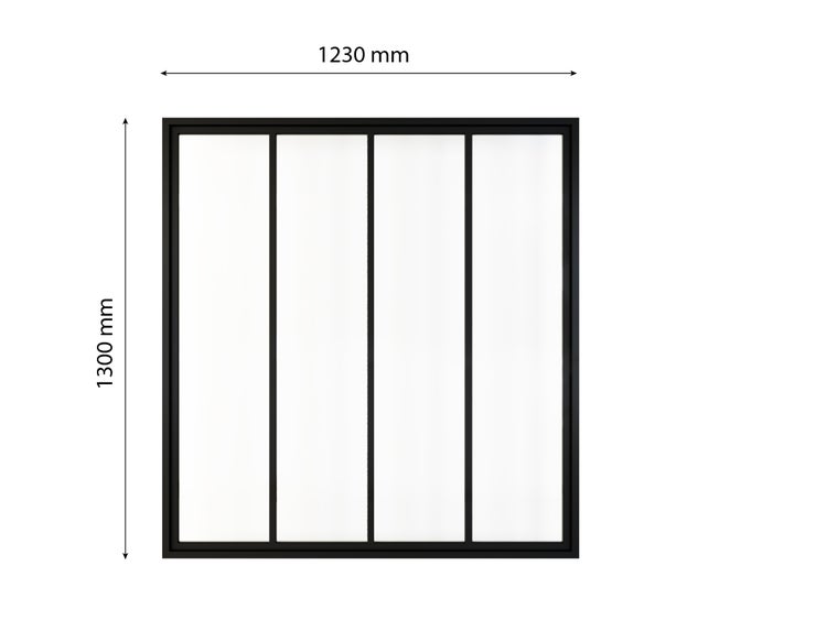 Innenfenster Glaswand Industriestil 1230x1300mm  klar schwarz