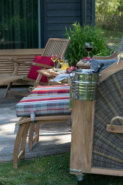 Strandkorb Nordstrand Teak PE grey Dessin 505
