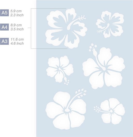 QBIX Aloha Blumenschablone - A4 Größe - Kunststoff - Schablone