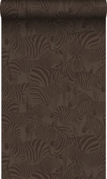 Origin Wallcoverings Tapete Zebras Dunkelbraun - 50 x 900 cm - 347912