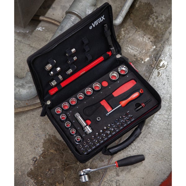 Virax Werkzeugkoffer mit Schraubenschlüsseln, Bits und Schraubendrehern