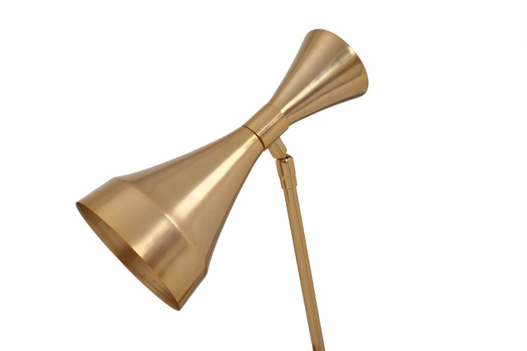 Tischlampe in Gold mit Marmor Fuss, Nachttischlampe | Wohnzimmer Esszimmer Leuchte