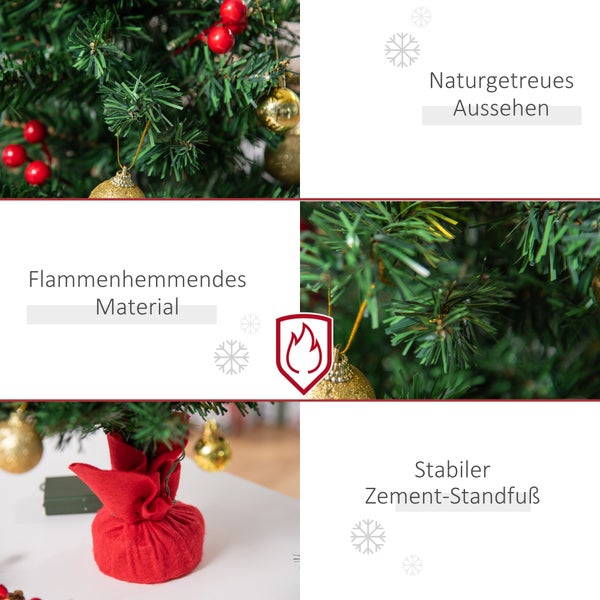 HOMCOM Weihnachtsbaum, ∅40 x 60 cm, PVC, Grün