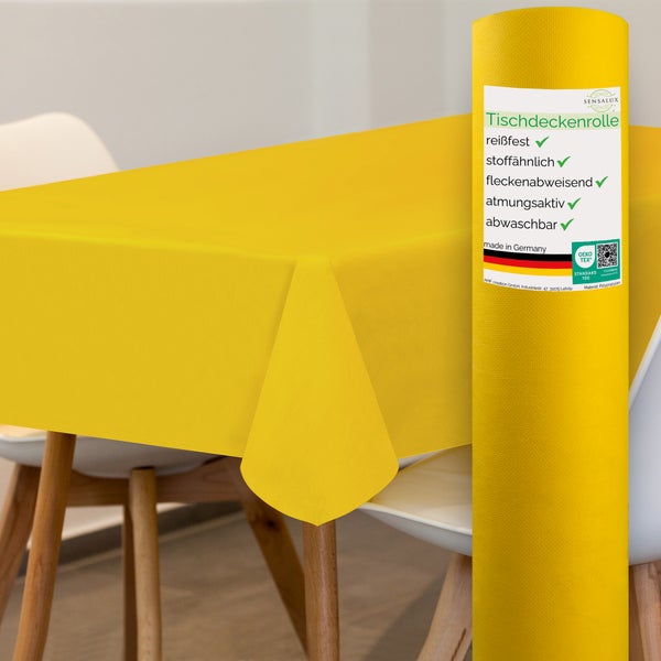 Sensalux Tischdeckenrolle 25m lang aus stoffähnlichem Vlies, 1 m x 25 m Gelb