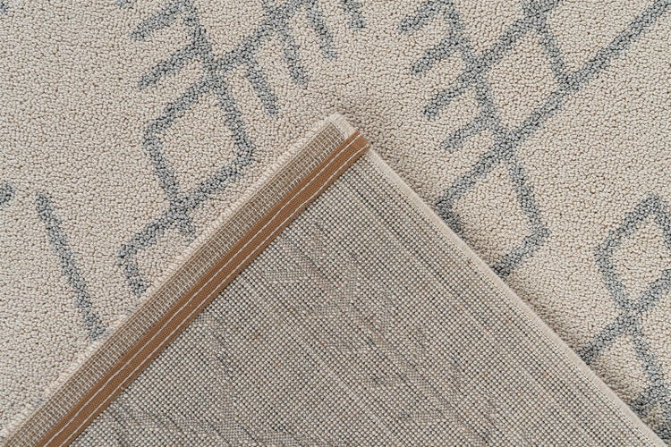 Kurzflor Teppich Emrys Creme Modern 80 x 150 cm