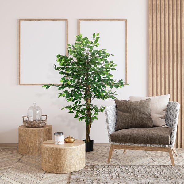 HOMCOM, Künstliche Pflanzen, Zimmerpflanze, Ø15 x 150H cm, PEVA, Grün