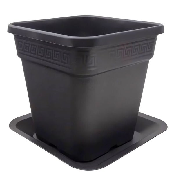 Untersetzer Eckig 19x19 cm – Robuster Hartkunststoff-Untersetzer aus Recyclingmaterial – Ideal für 4-Liter-Blumentöpfe – Schützt vor Staunässe & sorgt für stilvollen Pflanzenschutz