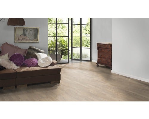 Parkett 13.0 Eiche Lichtbeige Schiffsboden 3-Stab Ausgeglichen mattlackiert