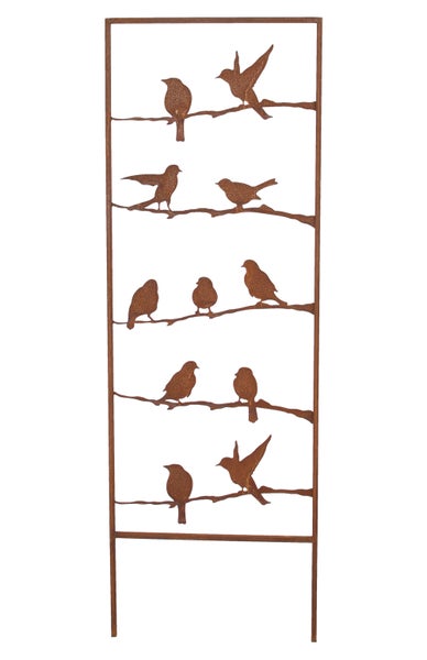 FRANK FLECHTWAREN | Dekoleiter Vogelgezwitscher, METALL, 38,5 x 1 x 115 cm