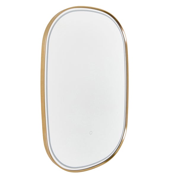 Rechteckiger Spiegel mit Beleuchtung und Rahmen