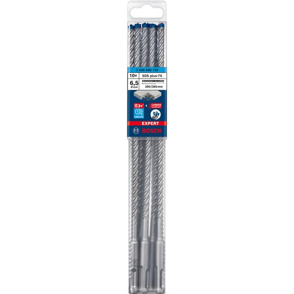 Bosch Expert SDS plus-7X Bohrer-Set, 10-teilig, Durchmesser 6,5 mm