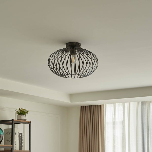 Lindby Deckenlampe Rosalea (Modern) in Schwarz aus Metall (1 flammig, E27) - Deckenleuchte Lampe Wohnzimmerleuchte