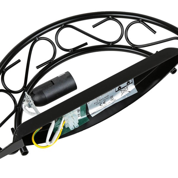 Detailansicht einer Deckenleuchte mit Elektrik