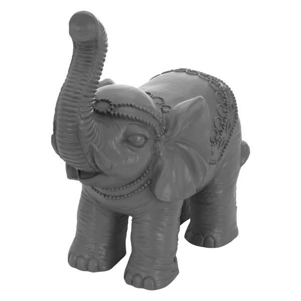 ML-Design Deko Figur Elefant Grau 36x19x39 cm, Orientalische Finish, witterungsbeständig, für Innen & Außen, Glückselefant Statue als Geschenk, Feng Shui Skulptur, Reichtum Figur, Gartendeko Raumdeko