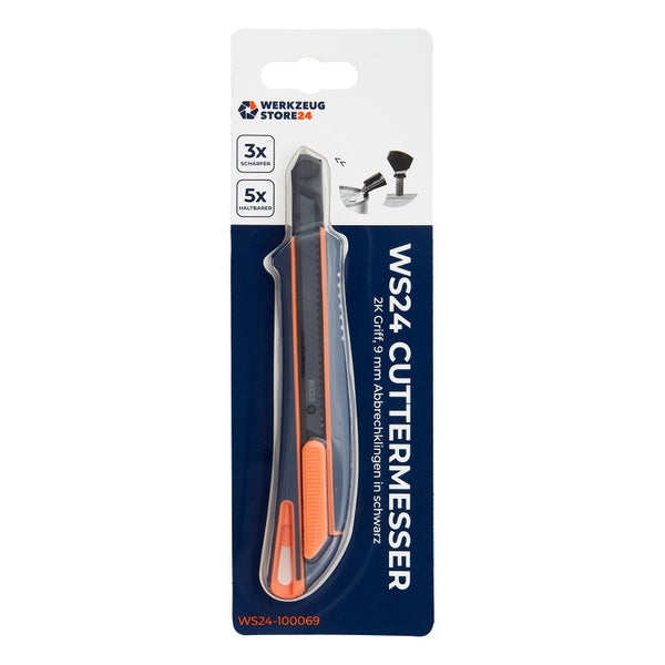 WS24 Cuttermesser mit 2K Griff und 9 mm Abbrechklingen