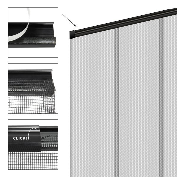 ECD Germany Insektenschutz Lamellenvorhang Türvorhang für Türen - 100x220 cm - individuell kürzbar - 4-teiliger Vorhang - mit randverstärkten Fiberglas-Lamellen - Fliegengitter Insektenschutz Vorhang