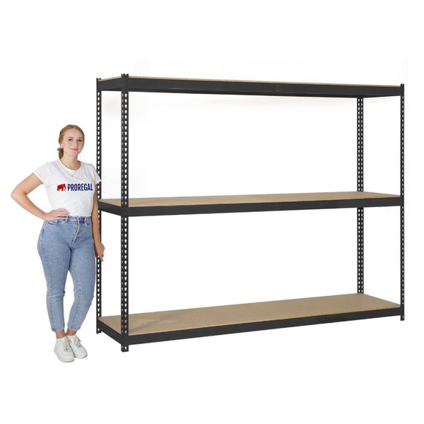 PROREGAL Schwerlastregal Wood Yeti Three HxBxT 200 x 180 x 75 cm Fachlast 400 kg Anthrazit