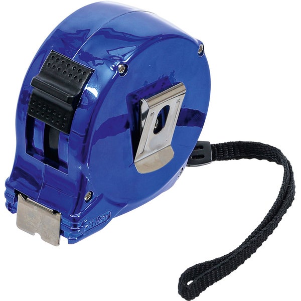 Blaues Rollbandmaß mit Handschlaufe