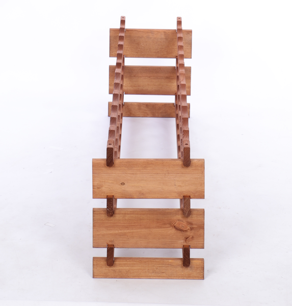 Weinregal VINOTECA FLEX PRO HxBxT 37x123x28cm 36 Flaschen auf 3 Ebenen Massives Kiefernholz Braun geölt