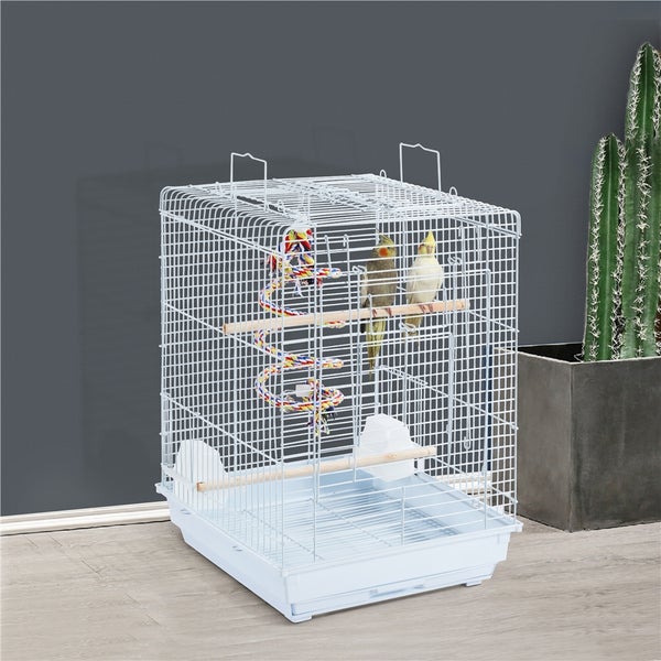 Yaheetech Vogelkäfig mit Dach , Weiß