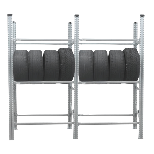 PROREGAL Reifenregal Proximo 200x180x40cm bis zu 24 Reifen auf 3 Ebenen Verzinkt
