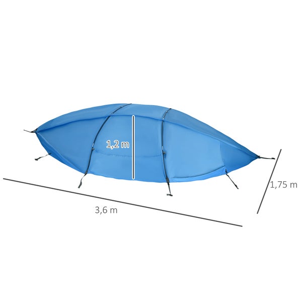 Outsunny Pool Sonnenschutzdach, für 3,65 m Pool, 360 x 175 x 120 cm, Blau