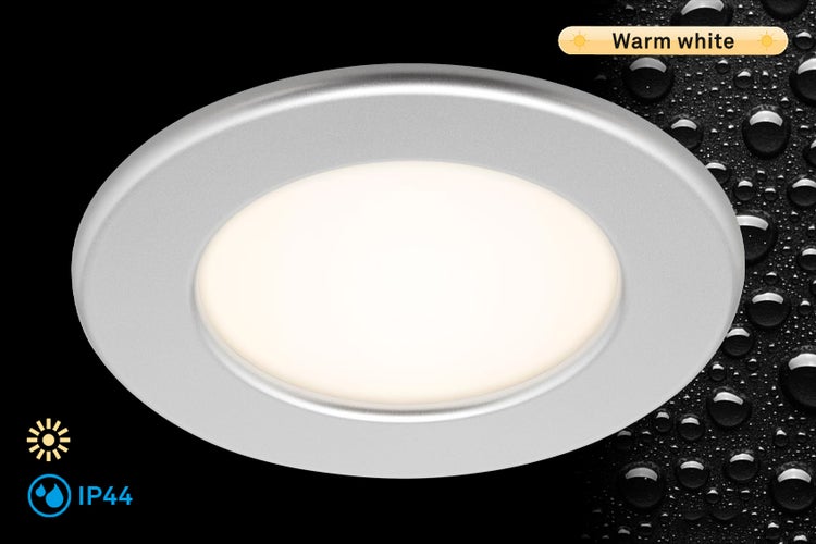 LED Einbauleuchte, Ø 11,5 cm, 6 W, Chrom-Matt, Briloner Leuchten