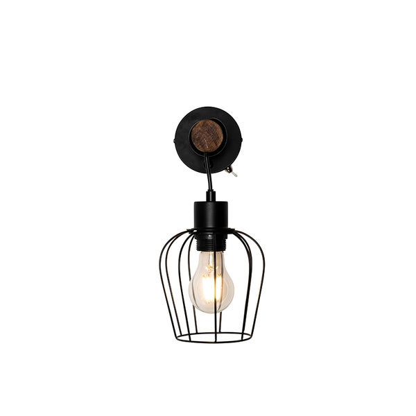 Wandleuchte mit Metallelementen und Glühbirne